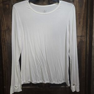 Xl Cuddl Duds White Comfy Layering Long Sleeve Shirt